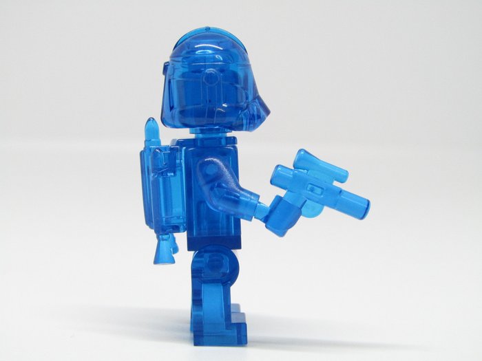 Lego - Star Wars - Prototype clone trooper trans dark blue transparent monochrome minifigure RARE