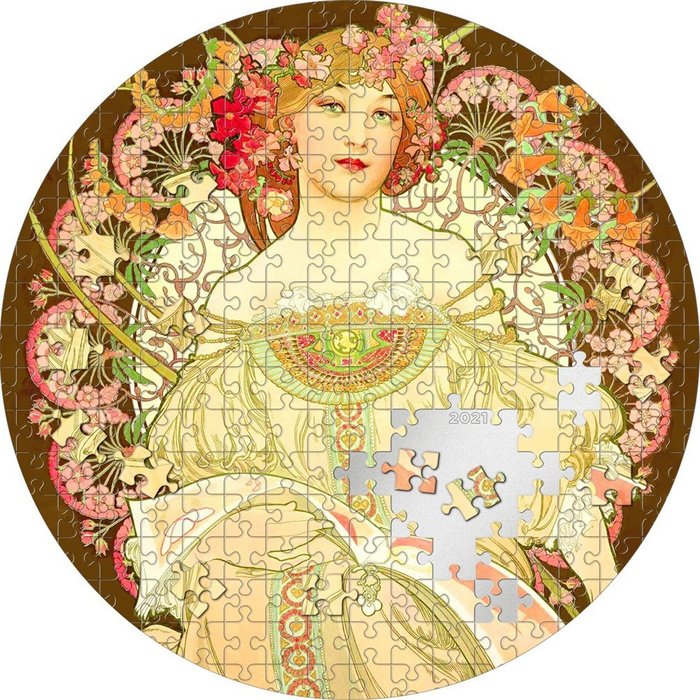 Palau. 20 Dollars 2021 REVERIE By Mucha Micropuzzle Treasures, 3 oz (.999) Proof original case