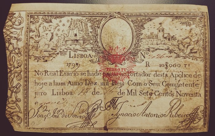 Portugália. - 10.000 Reis 1826 (old date 1799) - Pick 28a
