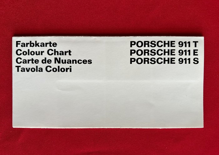Farbkarte / 色卡 / Carte de Nuances / Tavola Colori - Porsche - 911 T, E, S - 1969