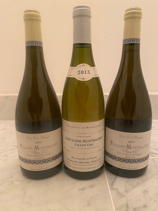 2013 Chevalier Montrachet Grand Cru Niellon & 2015 x 2 Puligny Montrachet 1° Cru "Clos de la Pucelle" - Burgundy Chartron - 3 Bottles (0.75L)