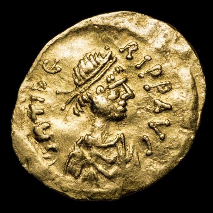 Det Byzantiske Rike. Maurice Tiberius (AD 582-602). Tremissis Constantinople