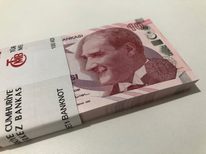 Turkije. 100 X 10 Lira - Pick New Original Bundle