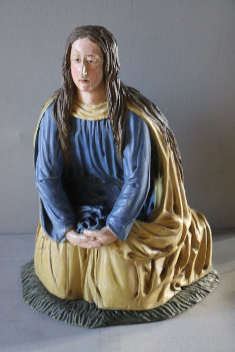 Statua, Heiligenfiguur, knielend - 44 cm - Legno