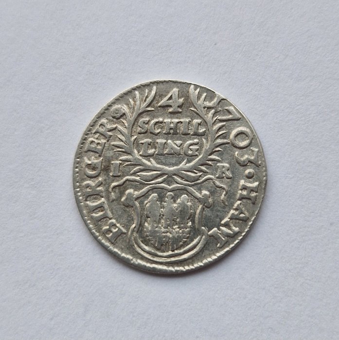 Germany, Hamburg. 4 Shilling 1703