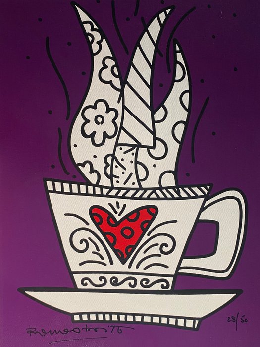 Romero Britto (1963) - SO GOOD I (purple), giclee on canvas, limited edition, signed