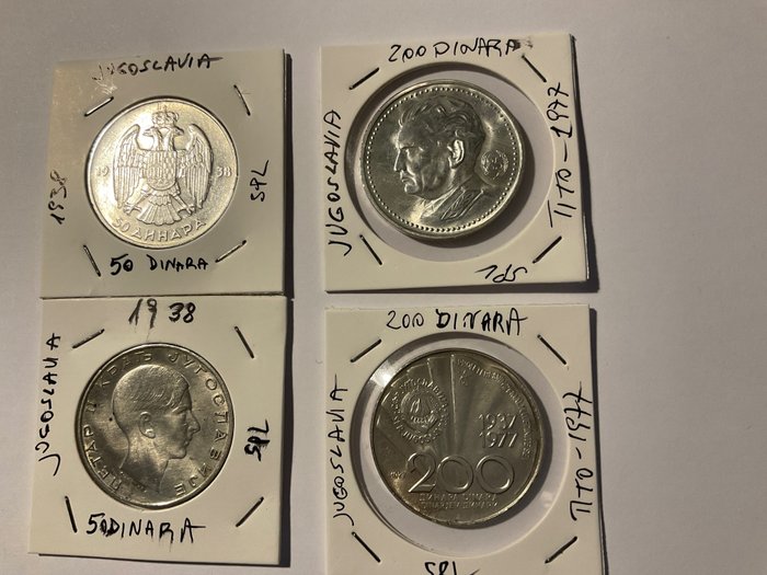 Yugoslavia. Lot of 4 Coins