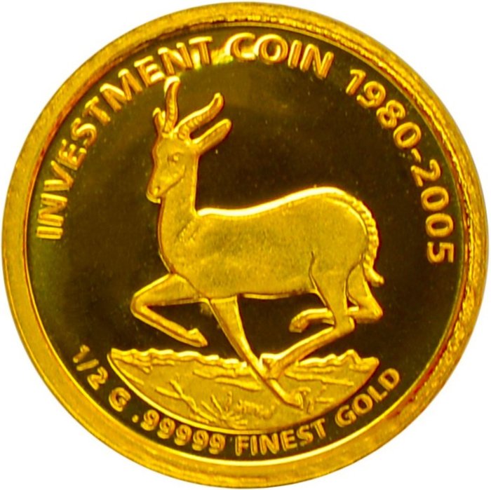 Liberia. 10 Dollars 2005 "Gold Krugerrand", (.999) Proof  (Ingen reservasjonspris)