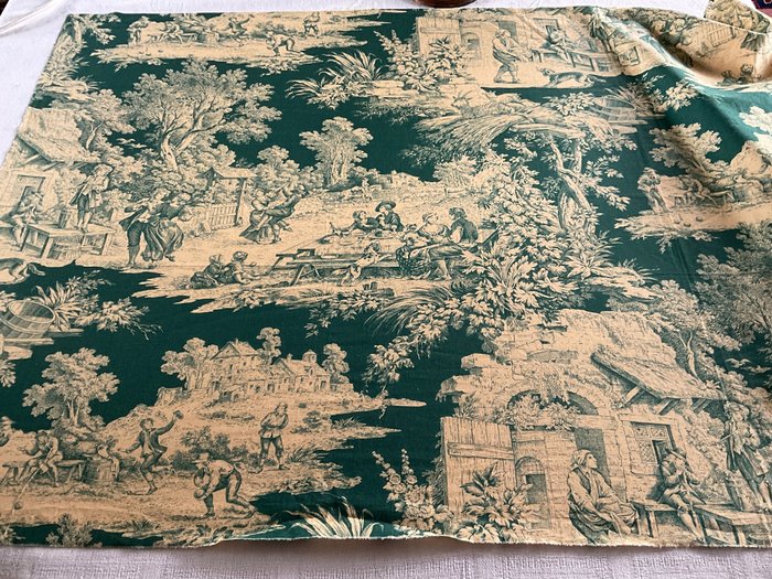 A PIECE OF TOILE DE JOUY END OF 20TH CENTURY - 纺织品 - 77 cm - 150 cm