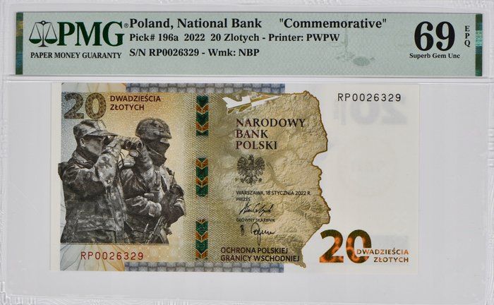 Polonia - 20 Zlotych 2022 'Protection of the Polish Eastern Border' - Pick 196a