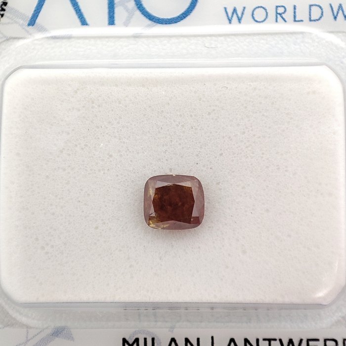 Diamant - 0.37 ct - Kudd - Fancy Deep Yellowish Orangy Brown - I3 *NO RESERVE PRICE*