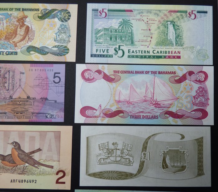 wereld – 11 banknotes – all with QEII – Various dates