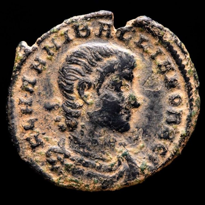 Roman Empire. Hannibalianus (AD 335-337). Follis Constantinople, 336-337 - SECVRITAS PVBLICA / CONSS Euphrates reclining