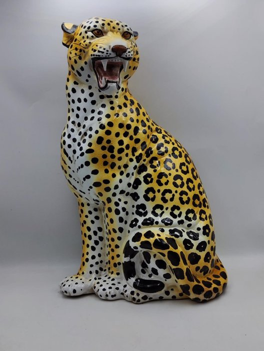 Estatueta - Leopardo - Cerâmica