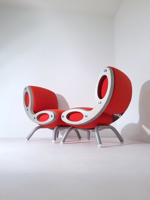 Moroso - Marc Newson - 扶手椅子 (2) - Gluon - 钢, 聚氨酯、织物