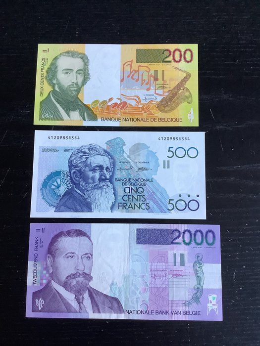 Belgium. - 3 banknotes - various dates