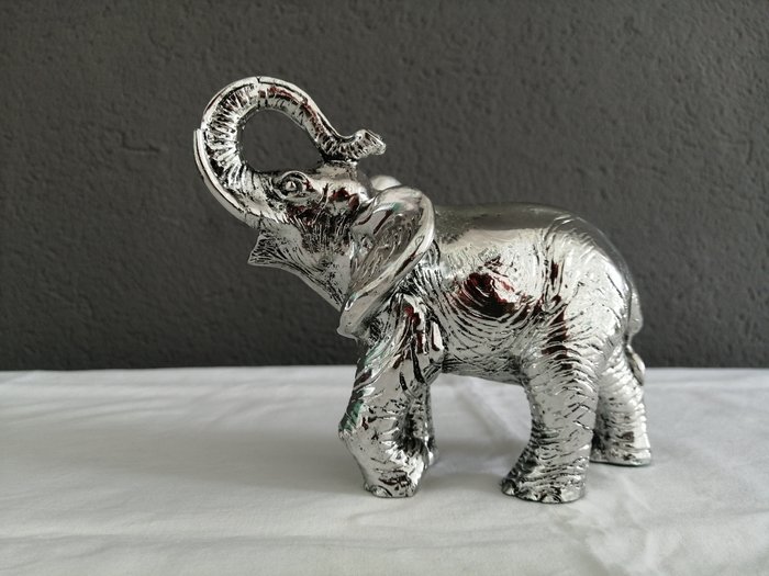 Figur - Elefant - rullet sølv