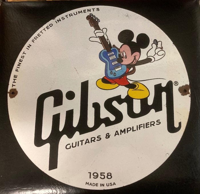 Gibson - Emaille bord Gibson gitaar en amplifiers -  - Chitarra elettrica