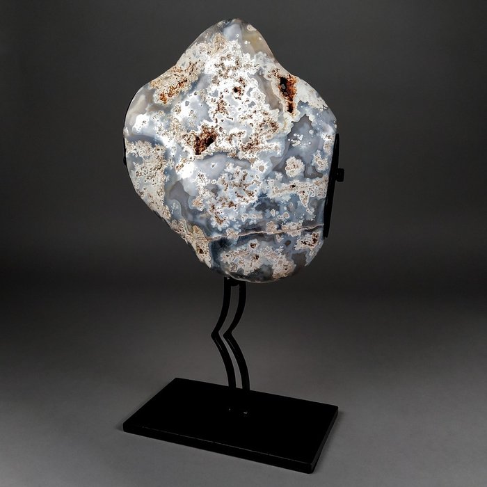 神奇的蓝玛瑙块 自由形式 - 高度: 20.5 cm - 宽度: 17.2 cm- 4090 g