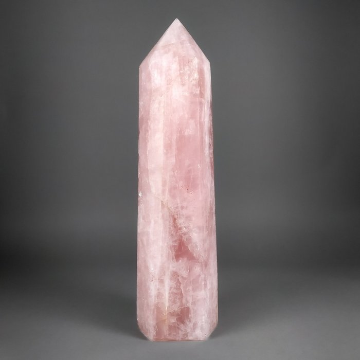 Hermoso y grande cuarzo rosa. Prisma - Altura: 44.5 cm - Ancho: 12 cm- 8.2 kg