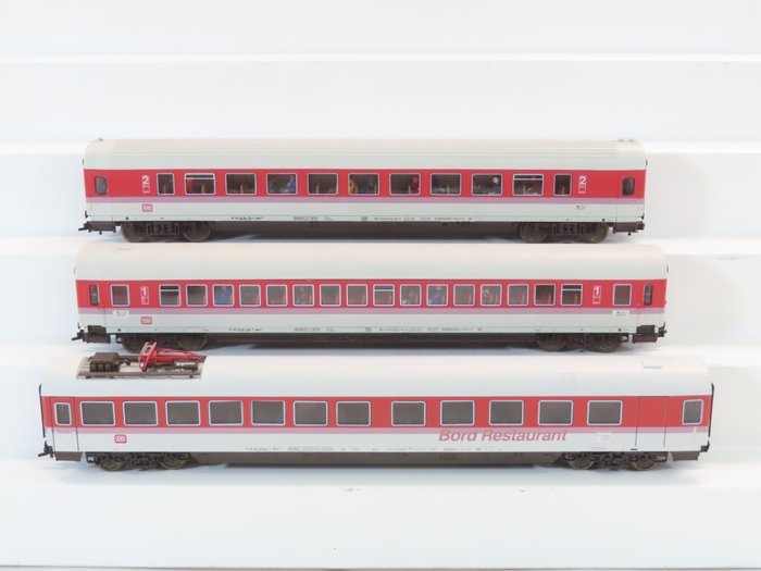 Fleischmann H0 - o.a. 5114 - Model train passenger carriage (3) - 3x 4-axle express train passenger cars 1st and 2nd class, incl. "Board restaurant" - DB