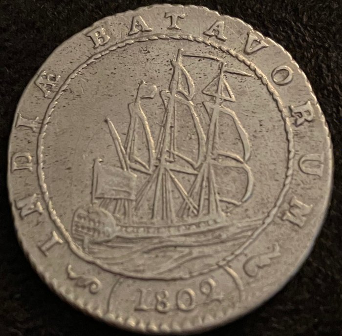 Pays-Bas, République Batave, Enkhuizen. 1 Gulden of Scheepjesgulden 1802
