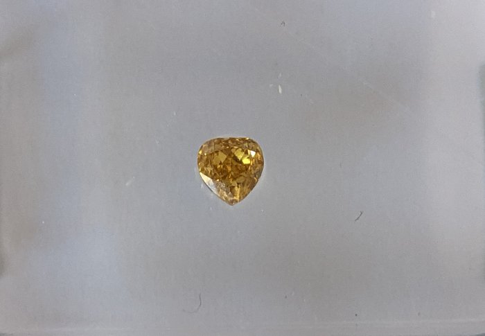 Diamante - 0.12 ct - Cuore - Fancy Deep Grayish Yellow - VS1, No Reserve Price