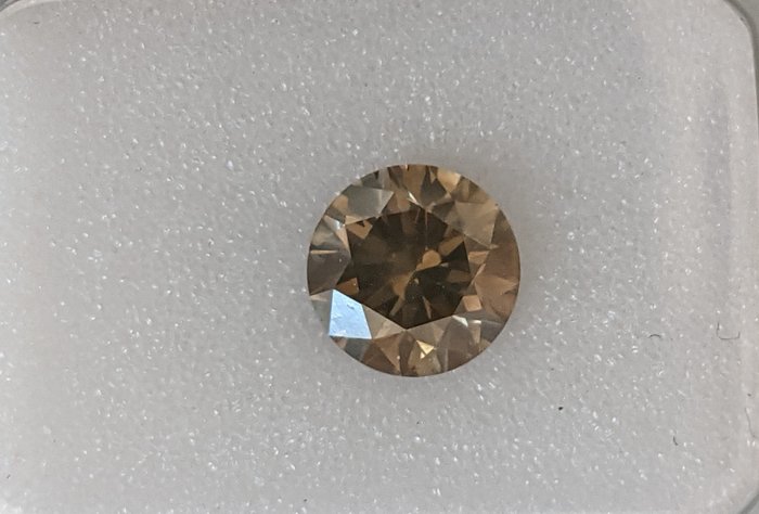 Diamante - 0.99 ct - Rotondo - Fancy Light Brownish Yellowish Gray - VS2, No Reserve Price