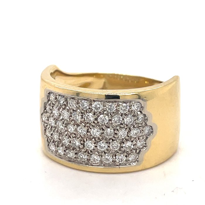 Δαχτυλίδι - 18 καράτια Κίτρινο χρυσό Διαμάντι  (Φυσικό) 