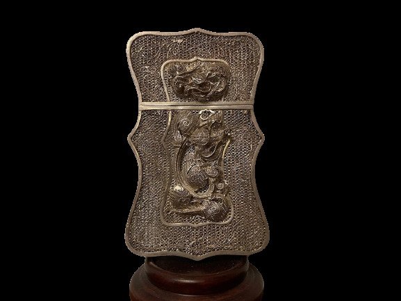 Custodia per carte - Argento, Filigrana - Cina - XIX secolo