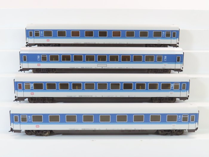 Fleischmann H0 - 5671K/5673K/5672K - Model train passenger carriage (4) - 4 x 4-axle express train carriages 1st and 2nd class - DB