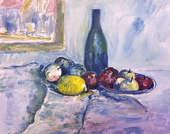 Gustav Marx von Söhnen (1882-1960) - Obstteller mit Weinflasche