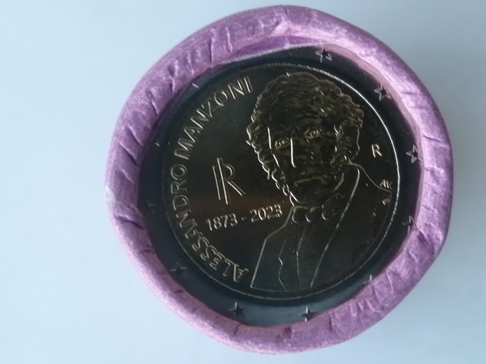 Włochy. 2 Euro 2023 "Alessandro Manzoni" (25 monete) in rotolino  (Bez ceny minimalnej
)