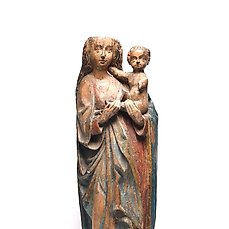 sculptuur, Late Gothic Madonna with child, 16th Century – 85 cm – Eik