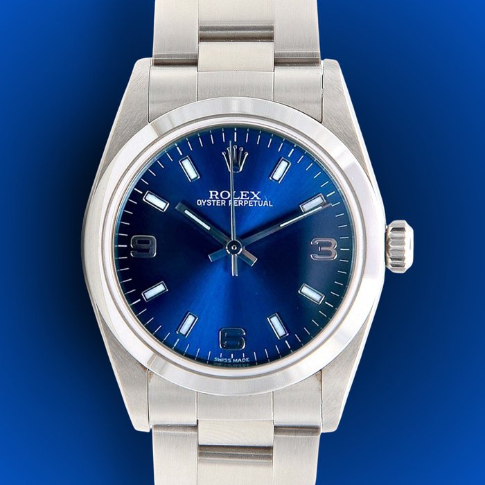 Rolex - Oyster Perpetual - Blue Arabic - 67480 - Unisex - 2000-2010