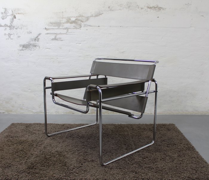Gavina - Marcel Breuer - 扶手椅 (1) - Wassily Chair - 皮革, 鋼