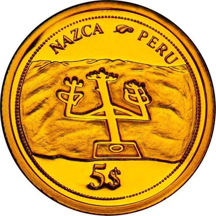 Φίτζι. 5 Dollars 2006 "Nazca in Peru", 1/25 Oz Proof  (χωρίς τιμή ασφαλείας)