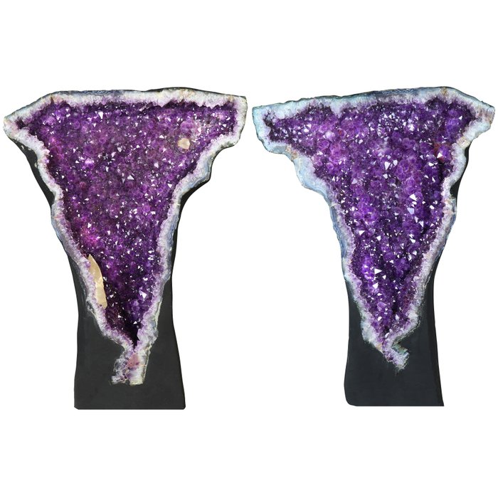 AA 品质 - “闪闪发光”紫水晶 - 80x56x37 厘米 晶洞 - 一对- 165 kg