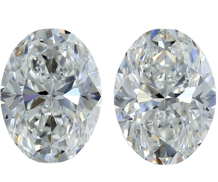 2 pcs Diamanti - 1.81 ct - Ovale - G - VS2, VVS2