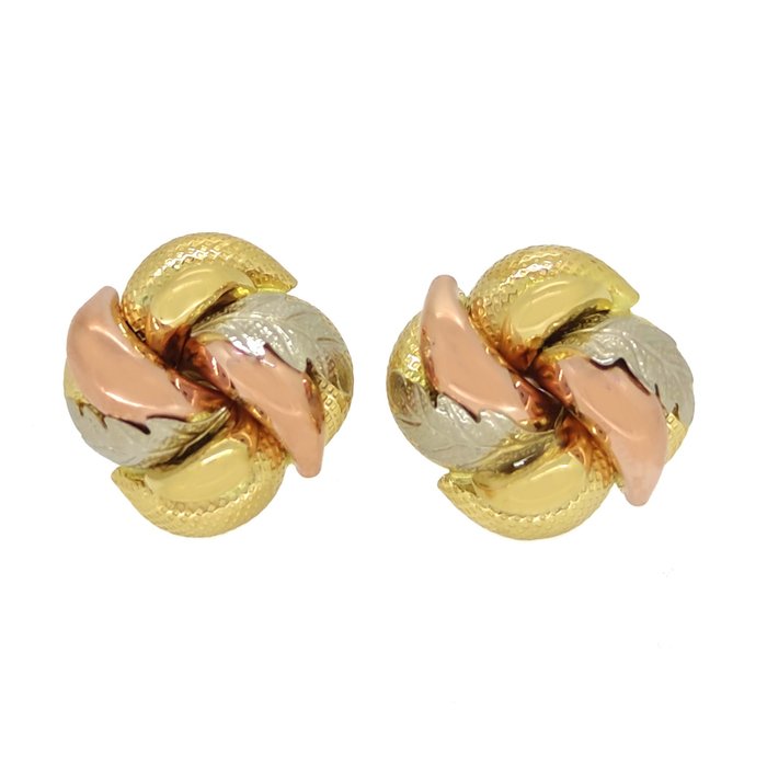 耳環 - 18 克拉 玫瑰金, 白金, 黃金
