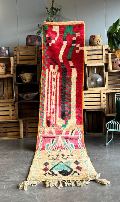 Lungo tappeto berbero da corridoio boujad new black - Tappeto piccolo - 350  cm - 75 cm - Catawiki