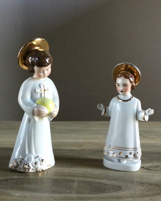 Jeanne Hebbelynck - Tecno - Figurines de l'Enfant Jésus (2) - Porcelaine
