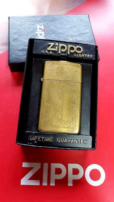 Zippo - Original Zippo Rarität Venetian Slim aus dem Jahre 1992 - Lighter -  Solid brass - (1) - Catawiki