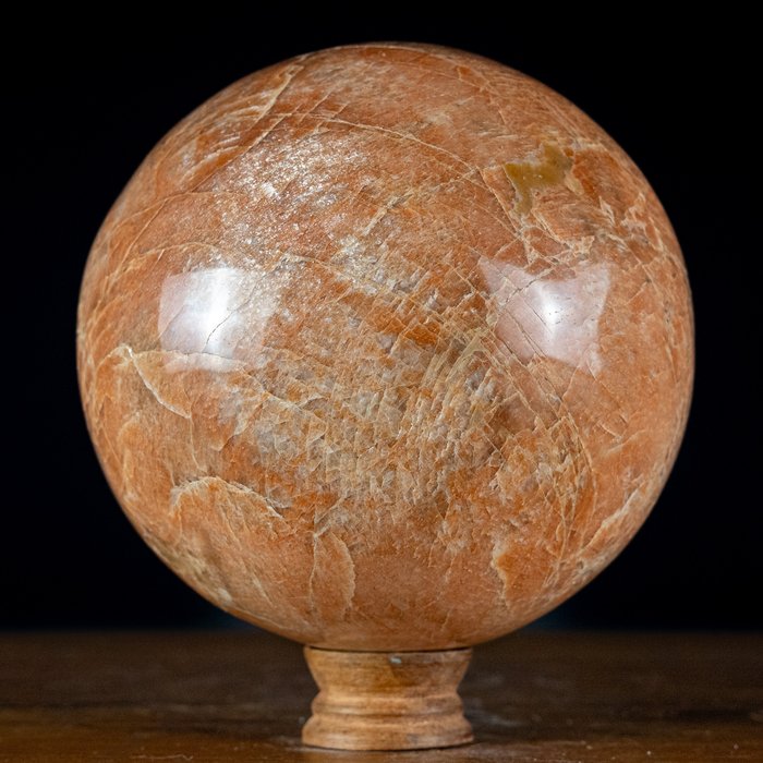 Harvinainen A+ Peach Moonstone Sparkling Pallo- 5369.55 g