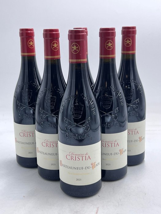2021 Domaine de Cristia - Châteauneuf-du-Pape - Rhône - 6 Flasker (0,75 L)