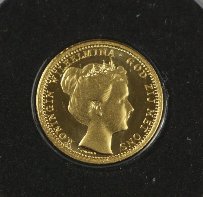 Niederlande. Koningin Wilhelmina 10 Gulden 1898 Naslag Penning