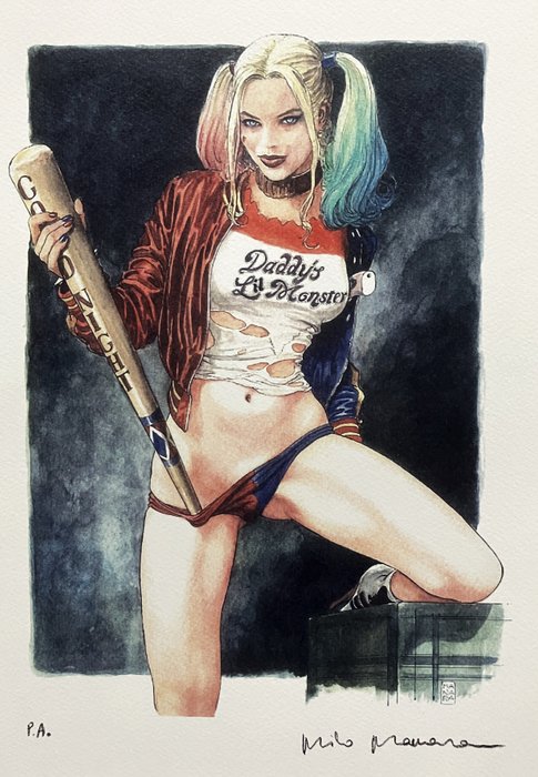 Milo Manara - Print - Harley Quinn - signed - Suicide Squad - 2016