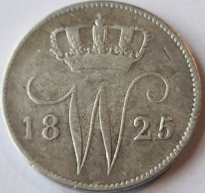 Nederland. Willem I (1813-1840). 25 Cents 1825