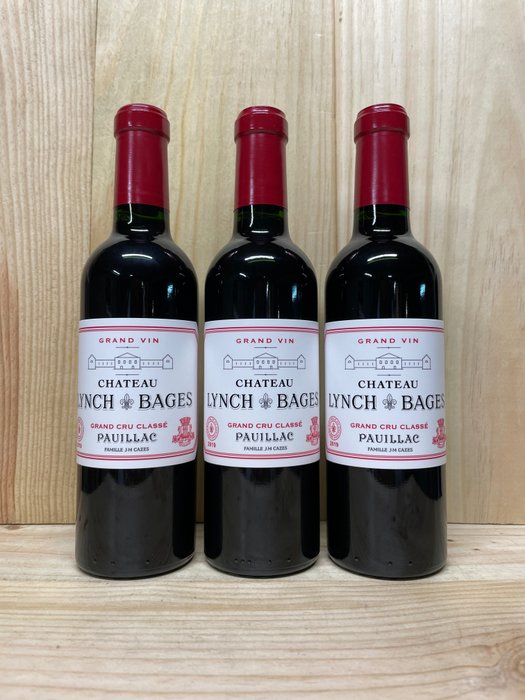 2019 Château Lynch-Bages - Pauillac 5ème Grand Cru Classé - 3 Demi bouteilles (0,375 l)
