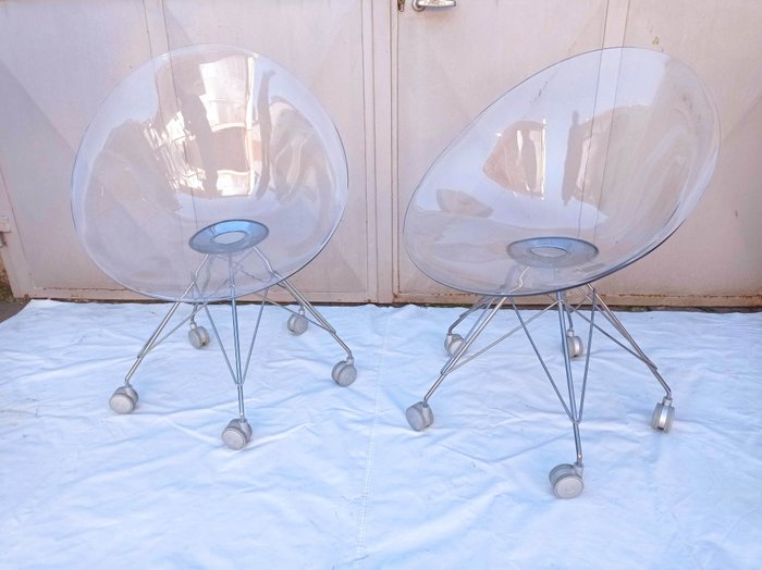 Philippe Starck - Fauteuil (2) - Eros - Plastic, Staal